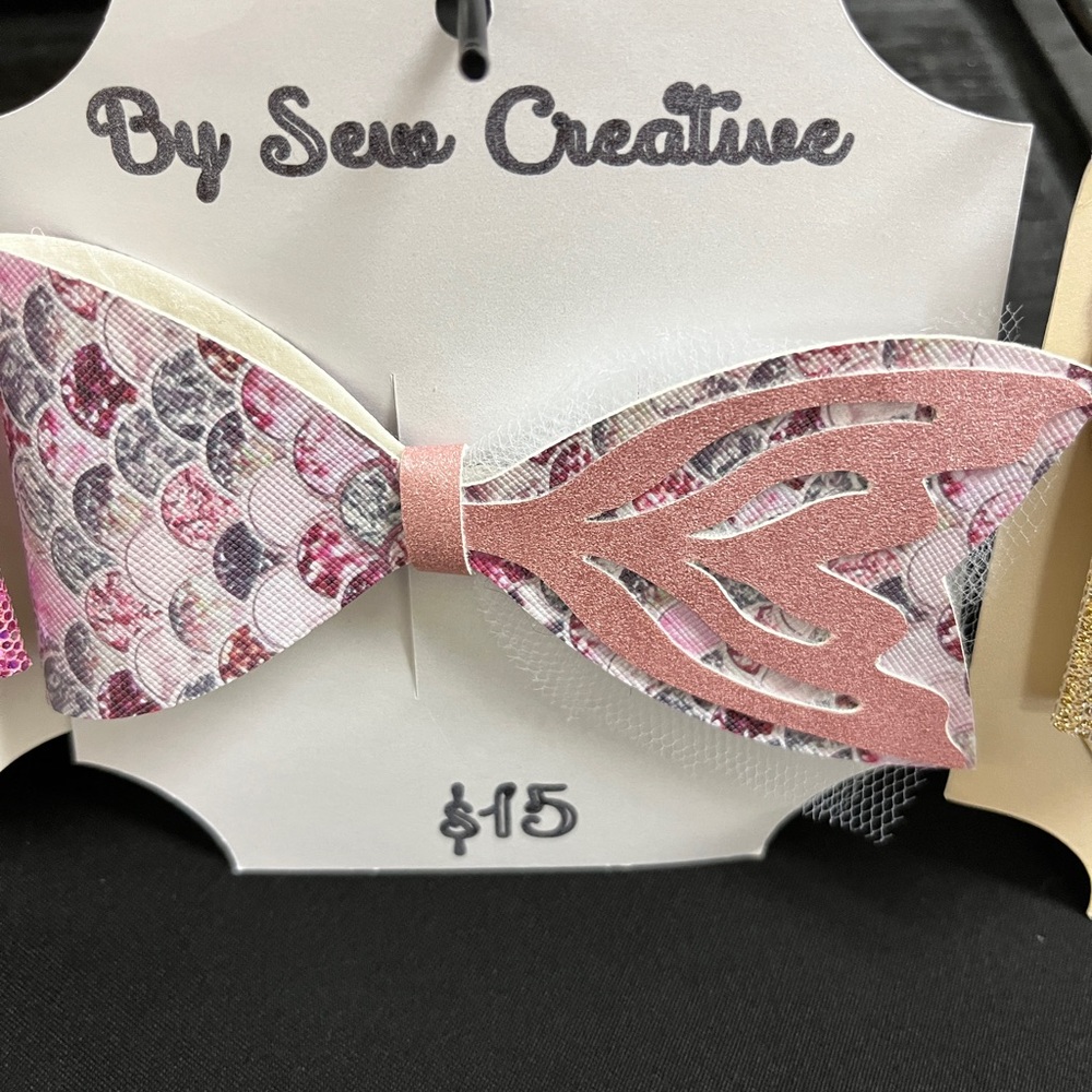 Pink and Silver Mermaid Bow by Sew Creative